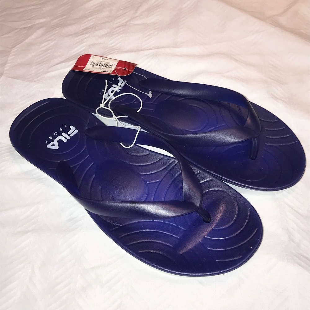 Fila Sport Navy Blue Thong Flip Flop Sandals Mens Size 7/8 WRU617FS0